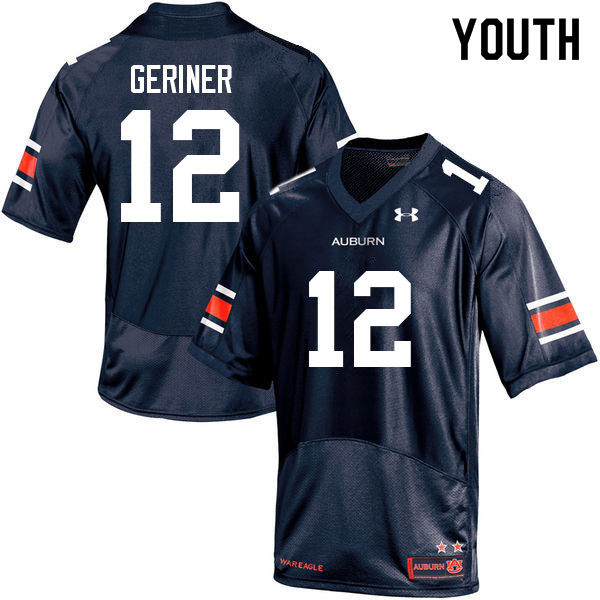 Auburn Tigers Youth Holden Geriner #12 Navy Under Armour Stitched College 2022 NCAA Authentic Football Jersey UCQ4174MB